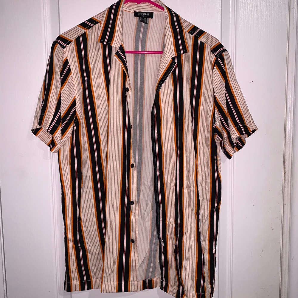 striped button down shirt